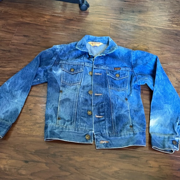Vintage Handpainted Rustler Jean Jacket Kids Size Medium - Picture 4 of 9